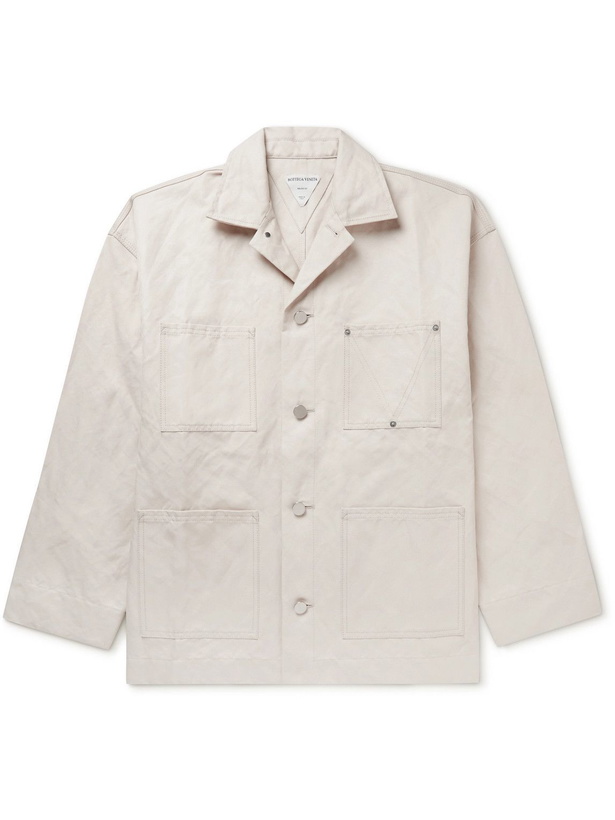 Photo: Bottega Veneta - Oversized Cotton-Blend Twill Jacket - Neutrals