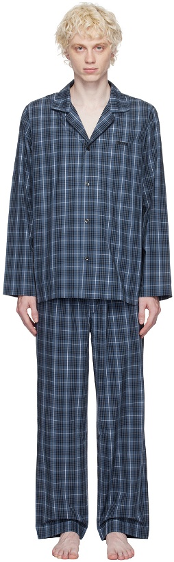 Photo: BOSS Blue Checked Pyjama Set