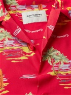CARHARTT WIP - Convertible-Collar Printed Voile Shirt - Red