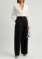 Roland Mouret Silk Shirt Bodysuit White