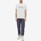 A.P.C. Men's A.P.C Sven Morse Code Logo T-Shirt in Heather Grey