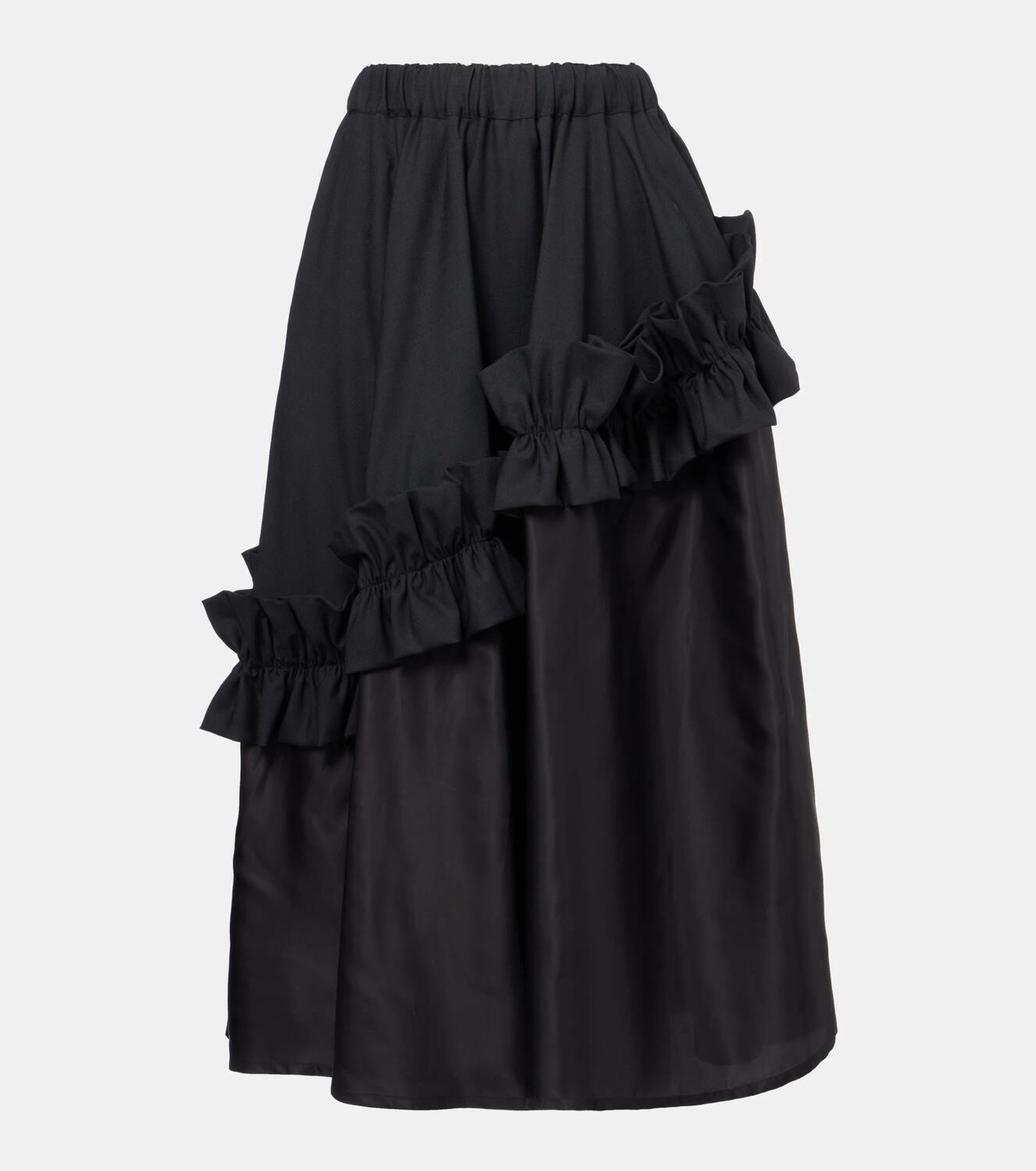 Noir Kei Ninomiya Ruffled wool midi skirt