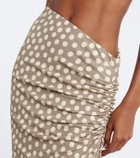 Alaïa Gathered polka-dot jersey maxi skirt