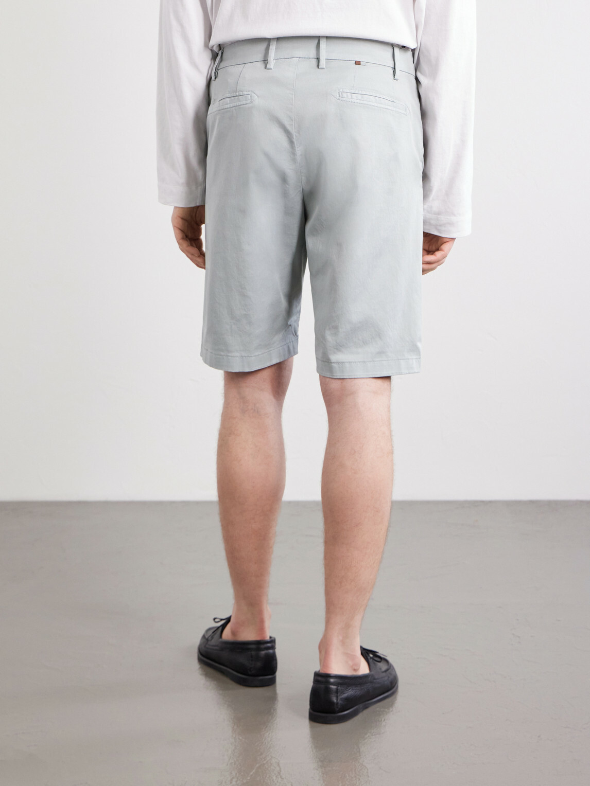 Canali - Straight-Leg Stretch Cotton-Blend Gabardine Shorts - Blue