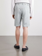 Canali - Straight-Leg Stretch Cotton-Blend Gabardine Shorts - Blue
