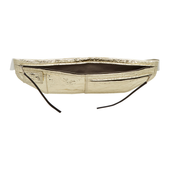 Rick Owens Gold Metallic Money Belt Pouch Rick Owens