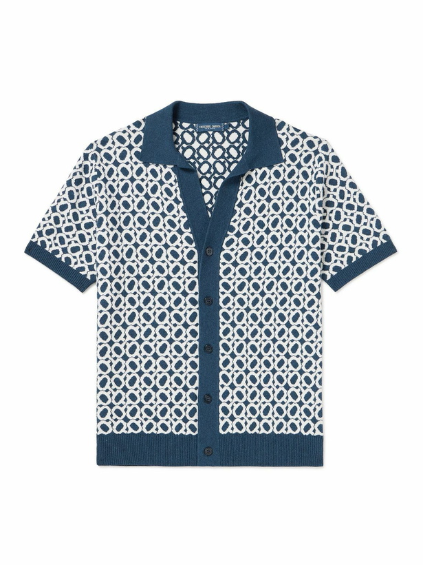 Photo: Frescobol Carioca - Romero Jacquard-Knit Cotton Shirt - Blue