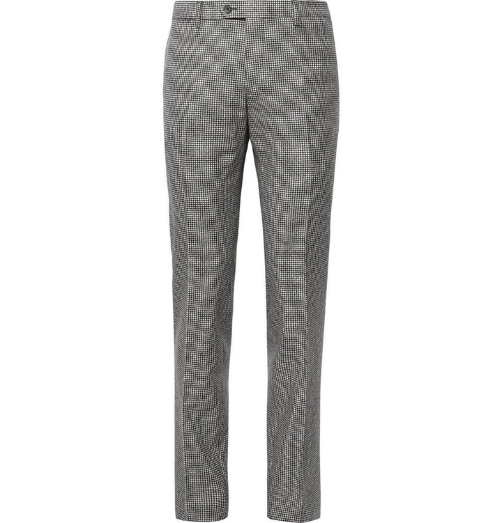 Photo: Lardini - Slim-Fit Puppytooth Wool Suit Trousers - Black