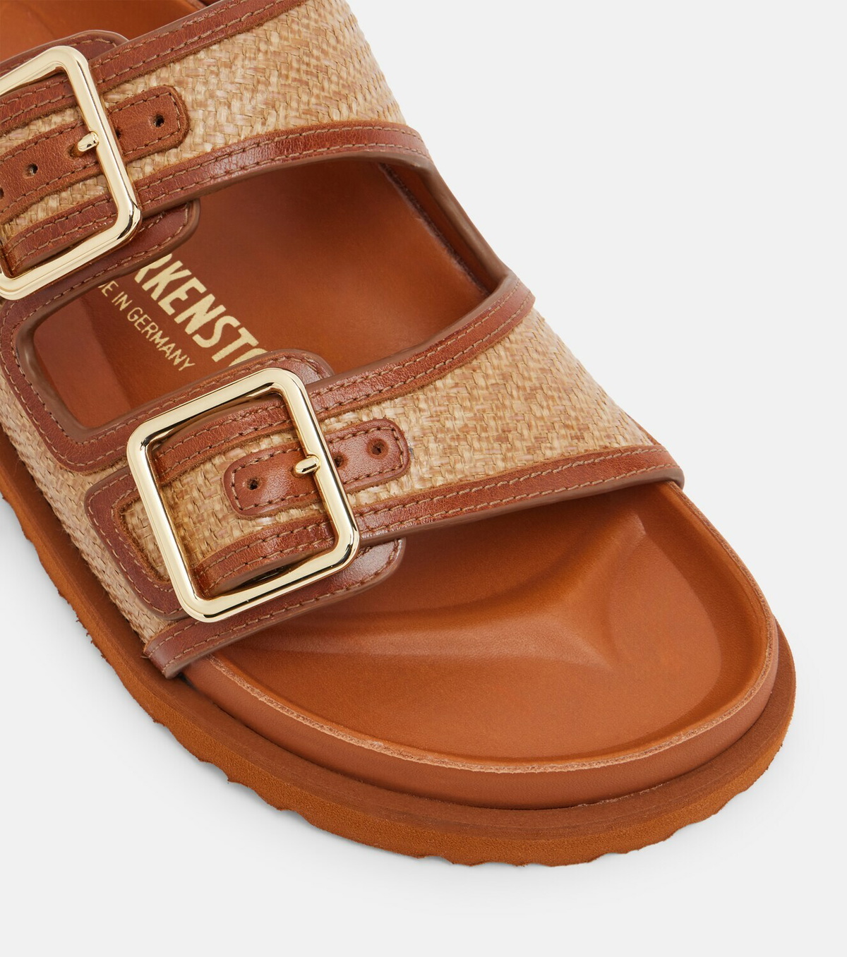 Birkenstock 1774 Arizona leather-trimmed woven sandals