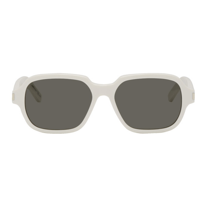 Photo: Saint Laurent White Rectangular Sunglasses