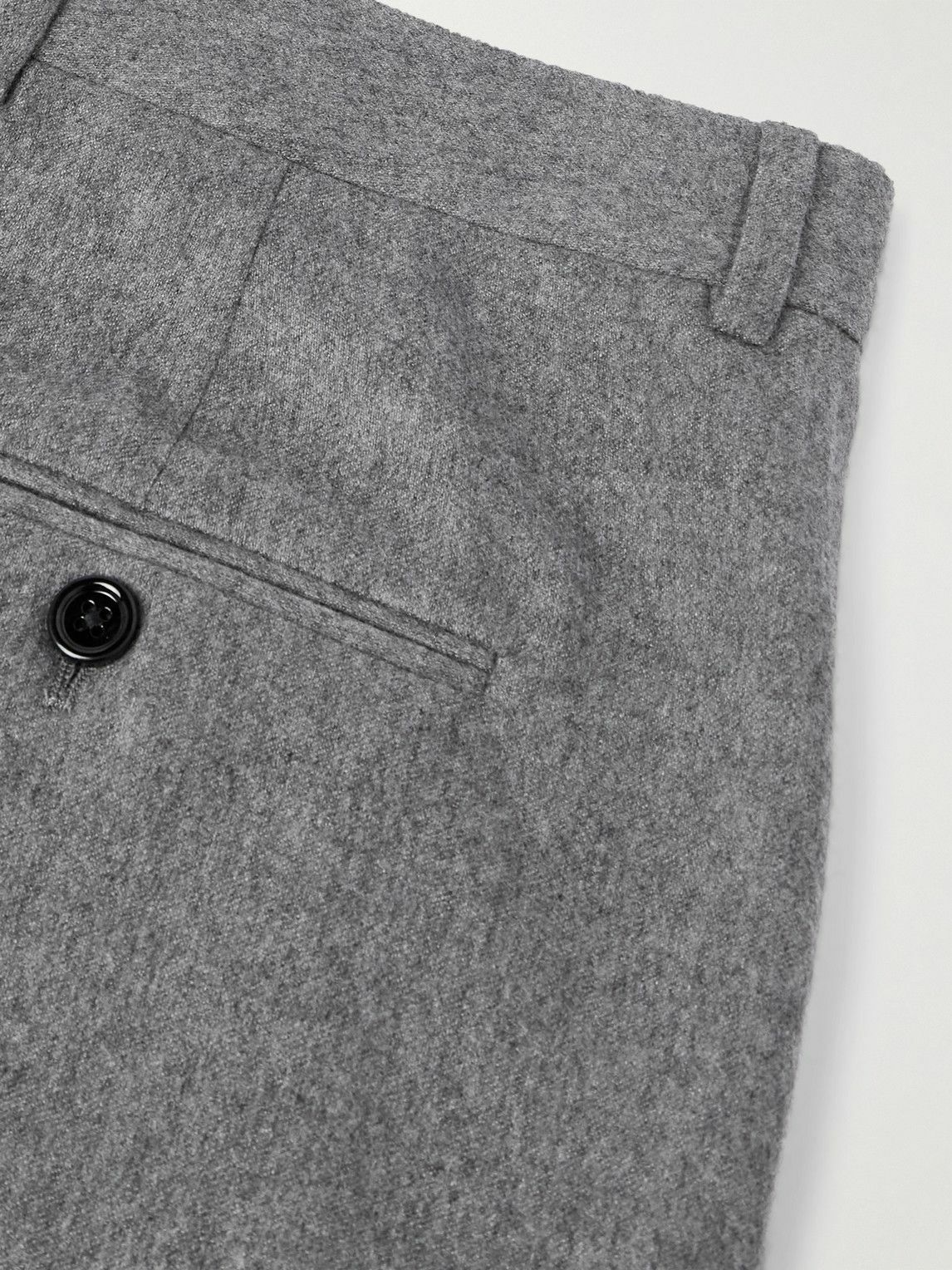 CELINE - Keith Tapered Pleated Cashmere-Flannel Trousers - Gray