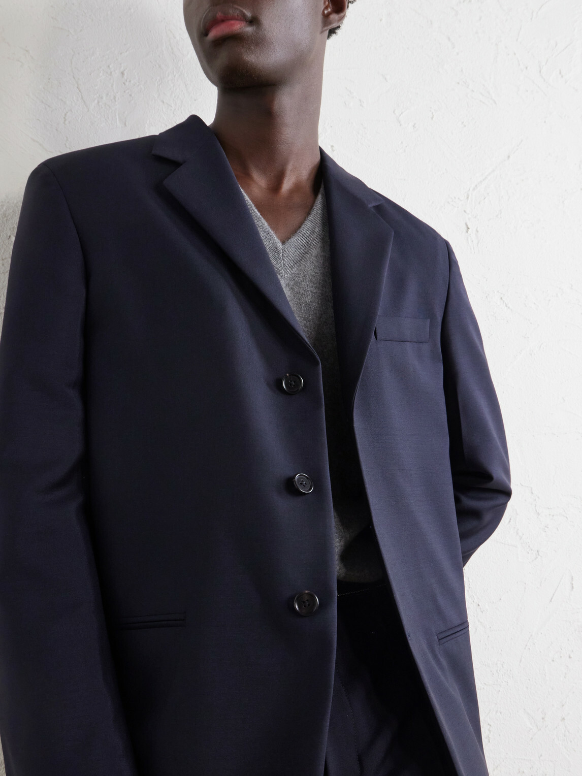 Jil Sander - Wool and Mohair-Blend Grain De Poudre Blazer - Blue