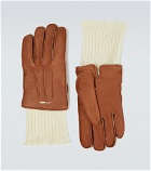 Undercover - Wool-trimmed leather gloves