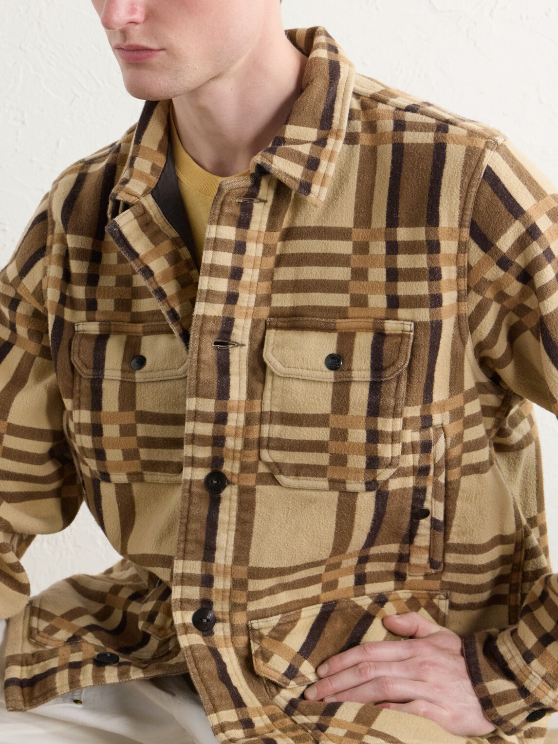 RRL - Checked Cotton-Jacquard Shirt - Brown