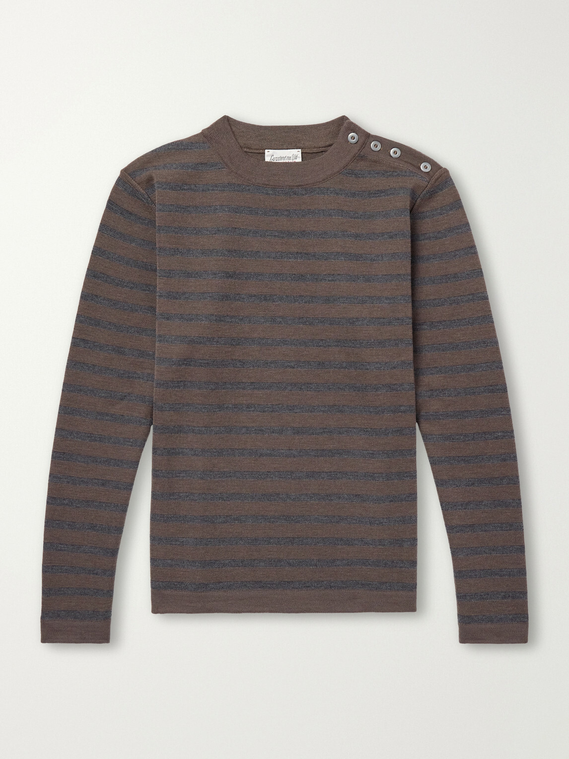 S.N.S. Herning - Naval Striped Virgin Wool Sweater - Brown