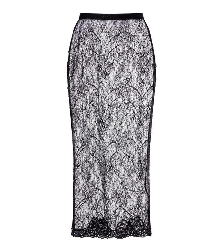 Photo: Valentino Floral sheer lace midi skirt