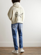 Palm Angels - Embroidered Cotton-Jersey Hoodie - Neutrals