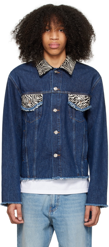 Photo: BLUEMARBLE Navy Zebra Yokes Denim Jacket