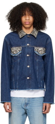 BLUEMARBLE Navy Zebra Yokes Denim Jacket