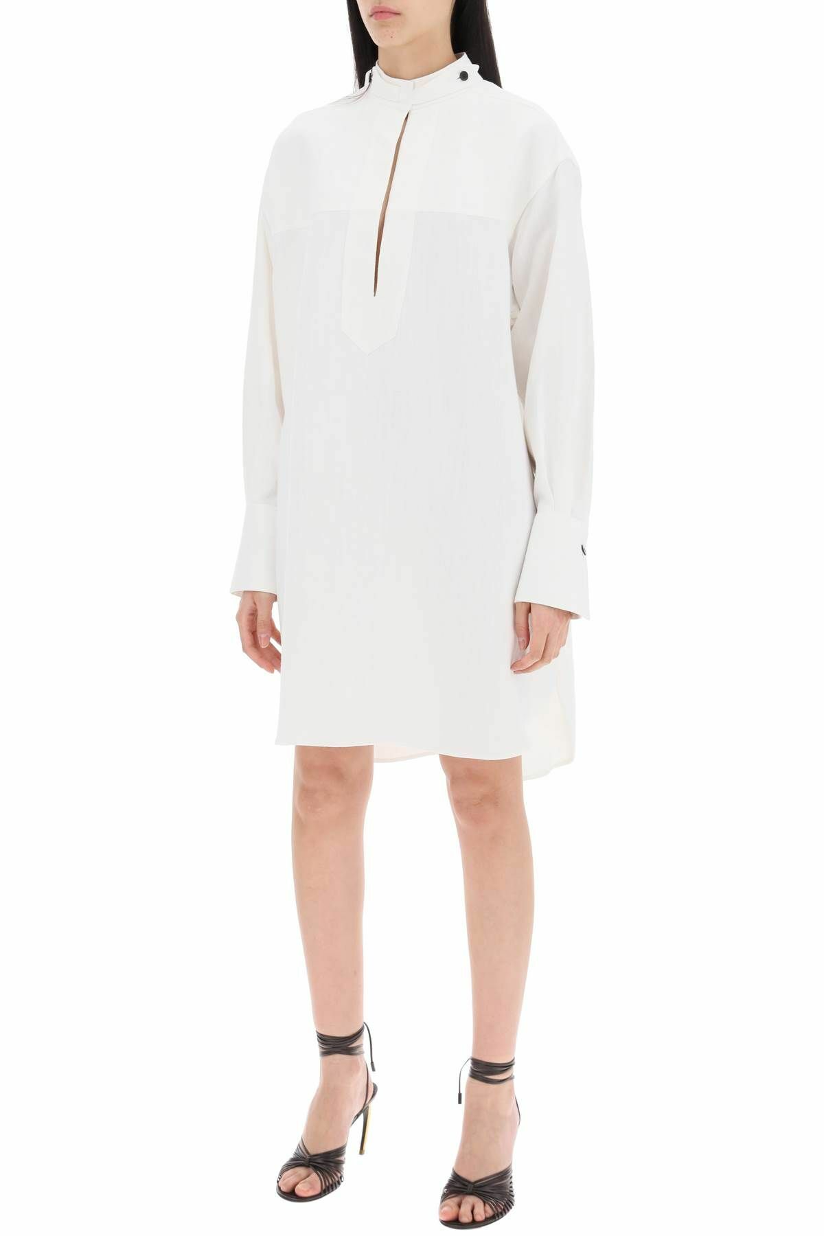 FERRAGAMO linen blend tunic dress White Salvatore Ferragamo