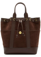 Veronica Beard Goody Panelled Suede Bucket bag - Dark Brown - One Size