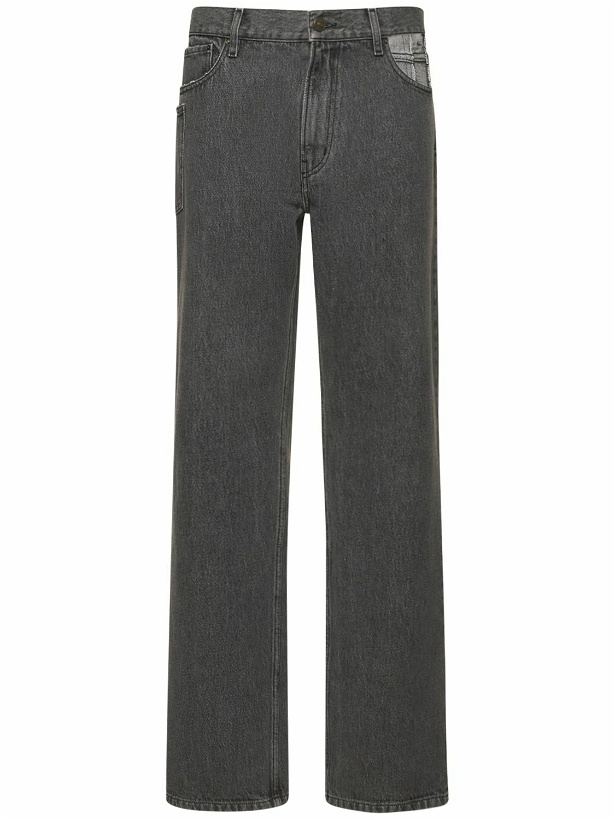 Photo: GAUCHERE - Cutout Cotton Denim Straight Leg Jeans
