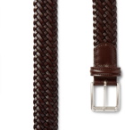 Anderson's - 3.5cm Brown Woven Leather Belt - Brown