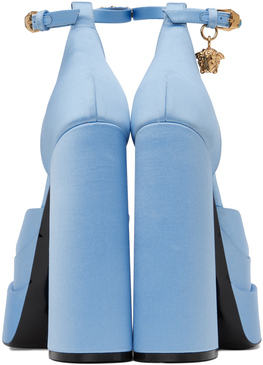 Versace Blue Medusa Aevitas Platform Heels