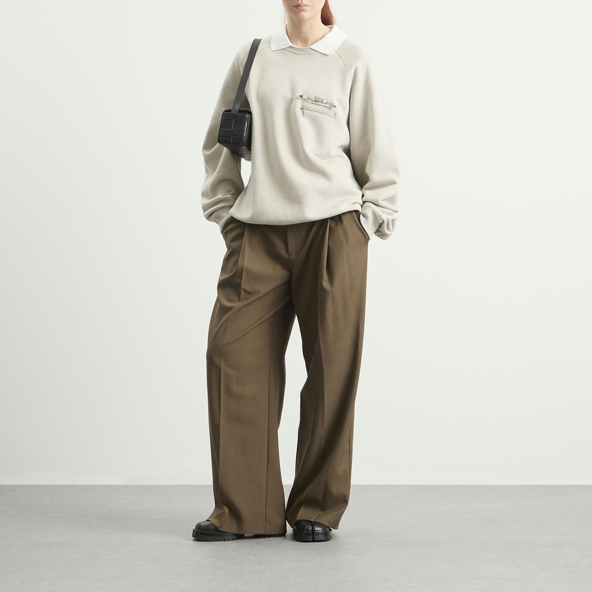 TOGA ARCHIVES Women's TOGA Polo Collar Sweatshirt in Beige