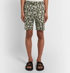 Fendi - Logo-Print Cotton-Blend Twill Shorts - Green