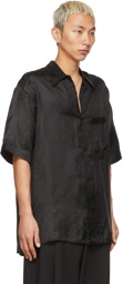 LU'U DAN SSENSE Exclusive Black Damask Serpent Short Sleeve Shirt