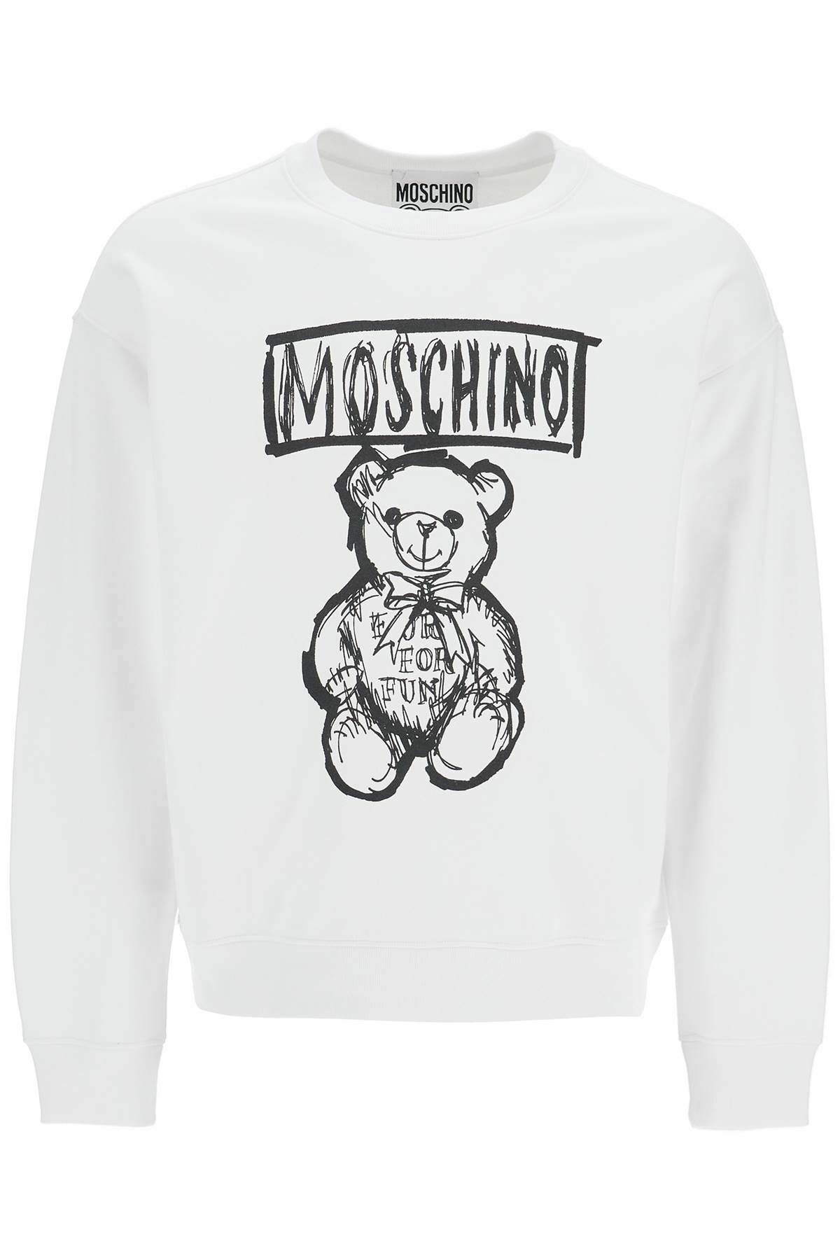 Moschino Red Teddy Bear-Print Puffy Long-Sleeve Regular-Fit Blouse