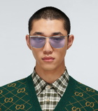 Gucci - Square-frame metal sunglasses