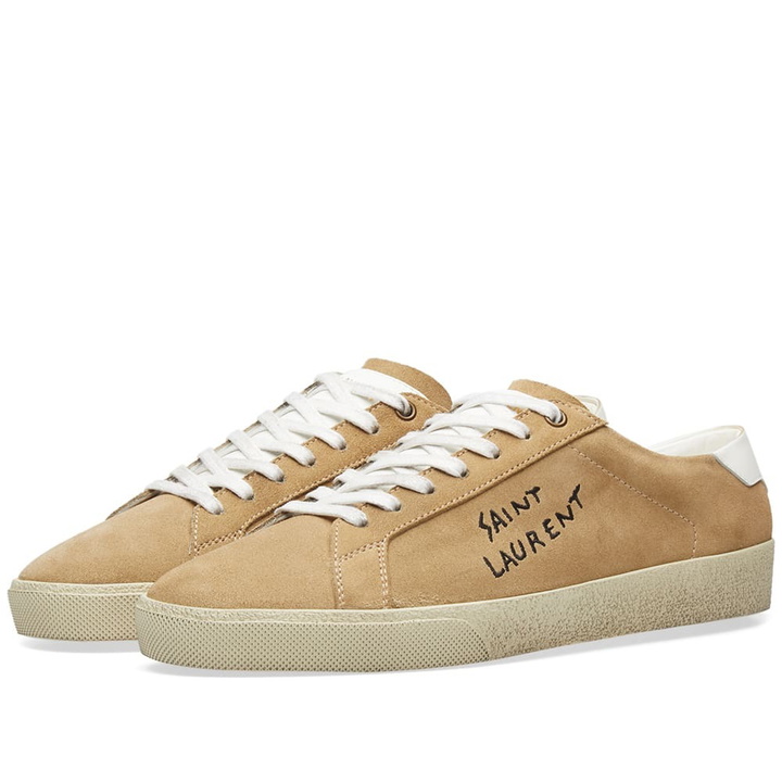 Photo: Saint Laurent SL-06 Signature Distressed Sneaker Neutrals