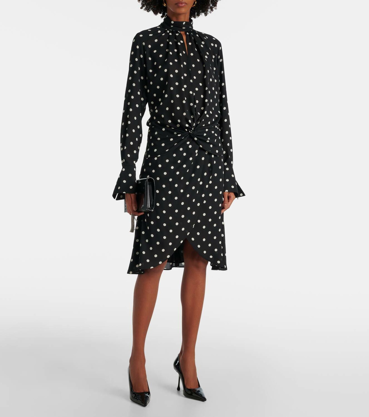 Nina Ricci Polka-dot gathered midi dress Nina Ricci