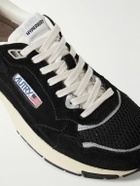 Autry - Hyperway Leather-Trimmed Suede and Mesh Sneakers - Black