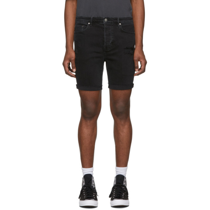 Photo: Ksubi Black Denim Chopper Shorts