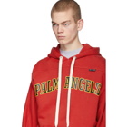 Palm Angels Red New College Logo Over Hoodie