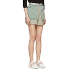 Valentino Grey and Green Silk Hammered Shorts