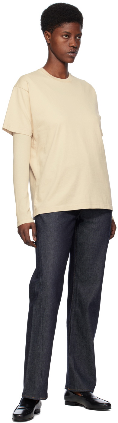 Deuxieme Classe TOTEME COTTON Tシャツ ベージュ Deuxieme Classe TOTEME COTTON Tシャツ ベージュ 【公式通販】