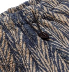 KAPITAL - Java-Yabane Tapered Printed Fleece Sweatpants - Blue