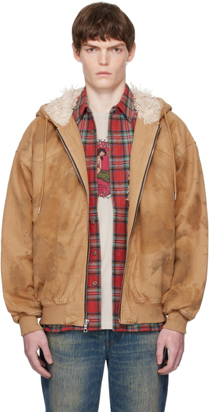 Photo: COÛT DE LA LIBERTÉ Tan Dirty Mike Woven Canvas Lined Jacket