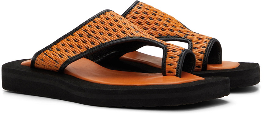 Tokyo James Yellow Raffia Sandals
