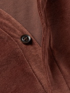 NEEDLES - Logo-Embroidered Cotton-Blend Velour Cardigan - Brown