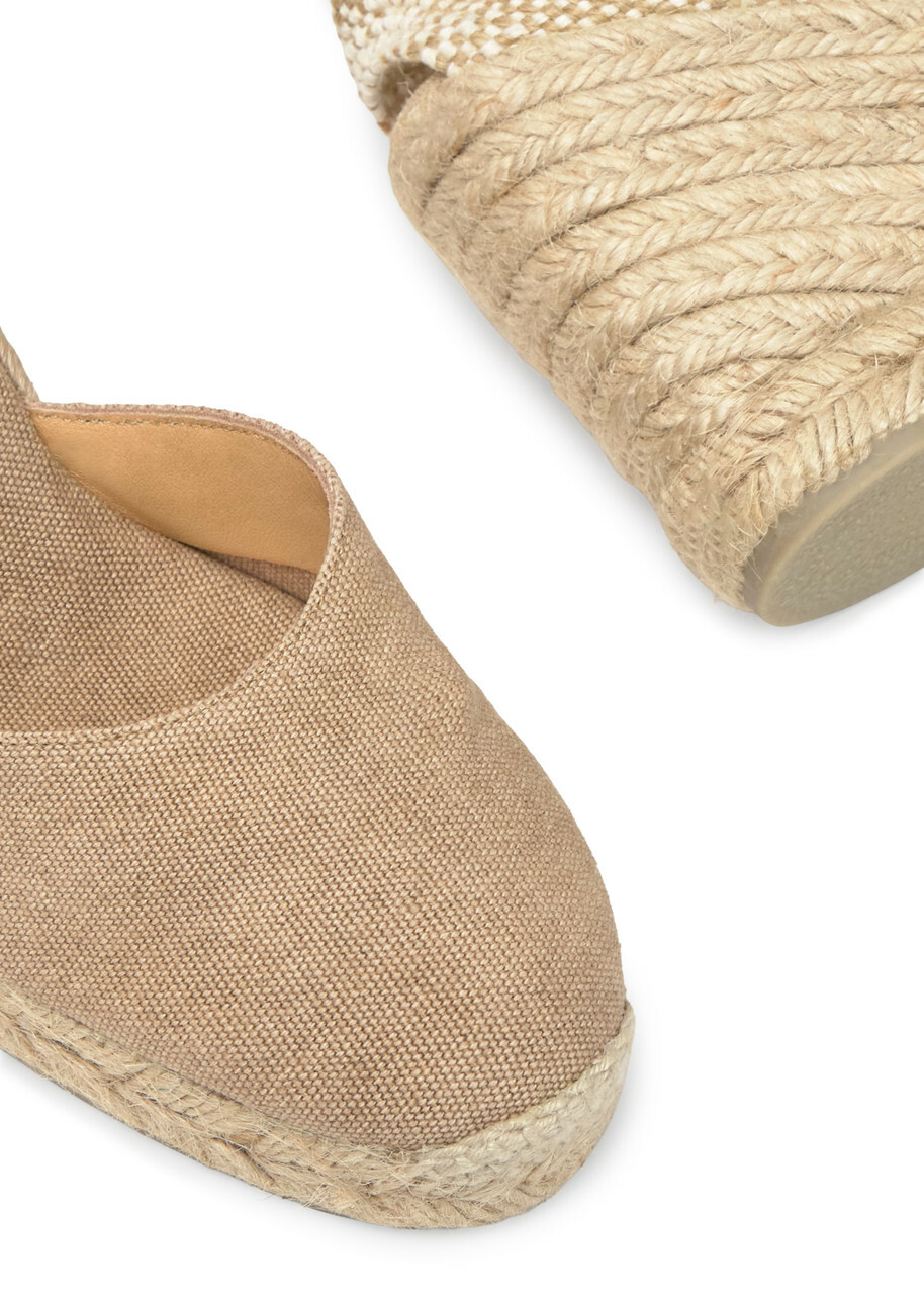 Castañer Carina Canvas Wedge Espadrilles Cream