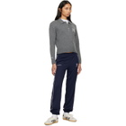 Sporty & Rich Gray Heritage Yankees Serif Cashmere Polo