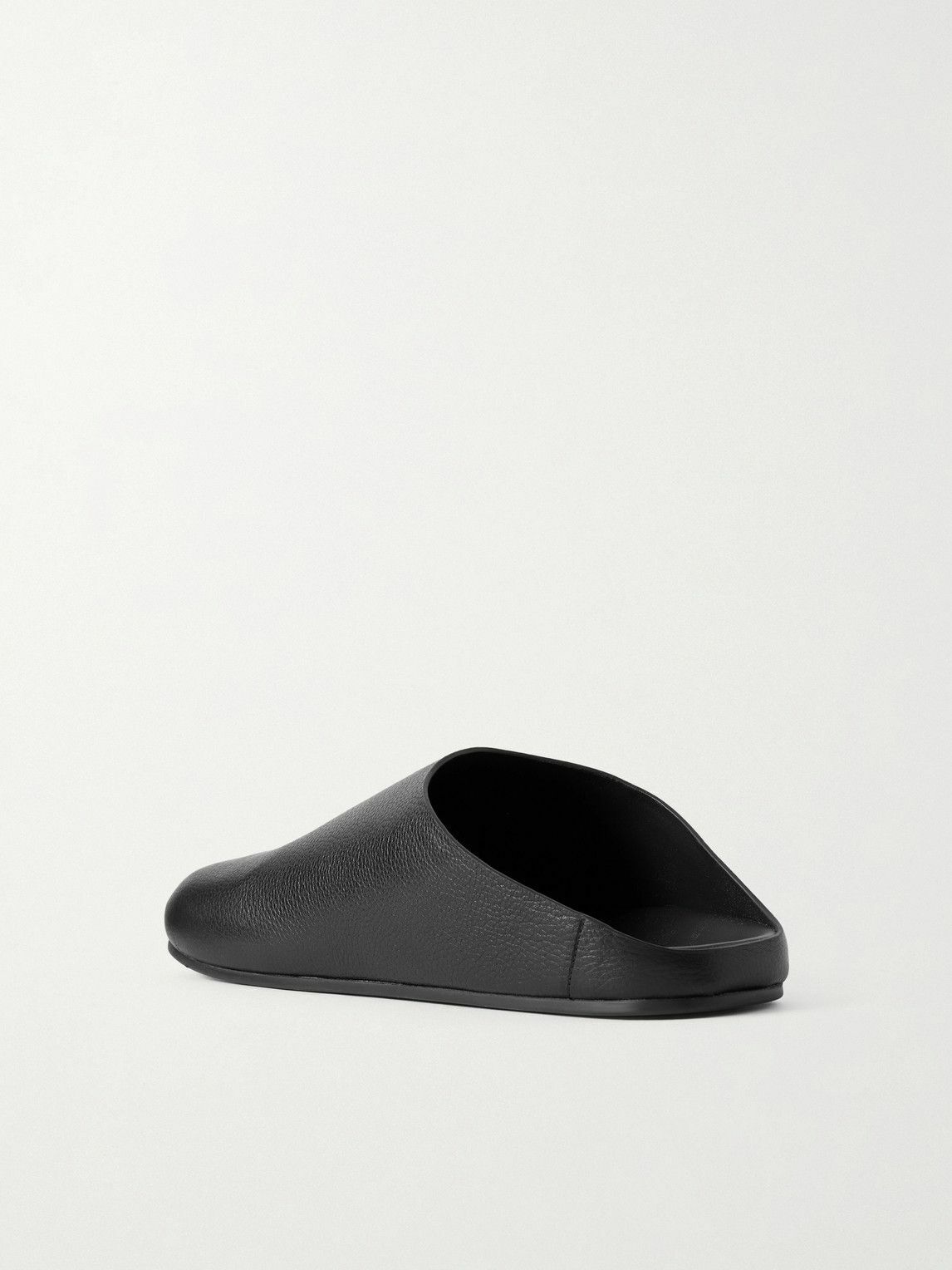 The Row - Hudson Full-Grain Slippers - Black