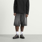 Arte Men's Round Pocket Denim Shorts in Fade Black