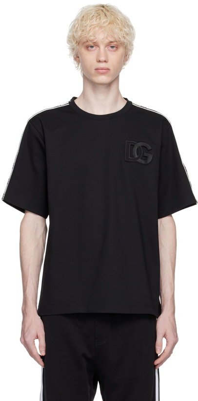 Photo: Dolce & Gabbana Black Embossed T-Shirt