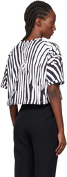 Balmain White & Black Zebra 'Balmain' T-shirt